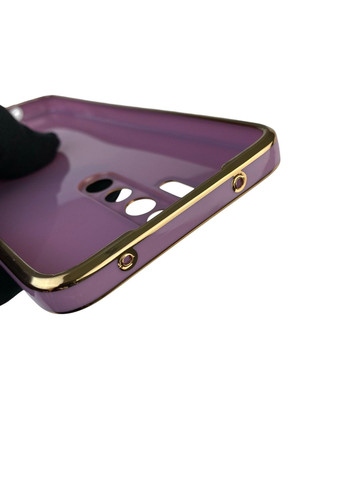 Чохол для Redmi Note 8 Pro глянцевий з кільцем MagSafe із золотою окантовкою на сяомі редмі нот 8 про чорничний gs1 Xiaomi (366229647)