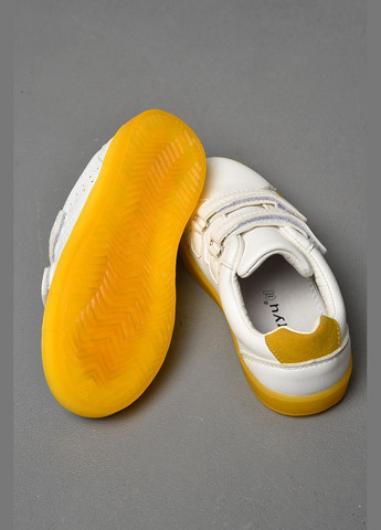Белые демисезонные кроссовки для девочки желто-белого цвета Let's Shop