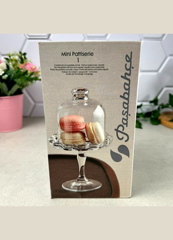 Небольшое стеклянное блюдо с купольной крышкой Patisserie Pasabahce (303210836)