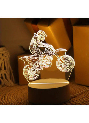 3D ночник «Мотоциклист на кроссовом байке» LED-лампа с подсветкой No Brand (355794612)