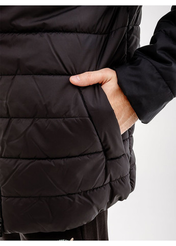 Чорна демісезонна чоловіча куртка ess+ padded jacket чорний Puma