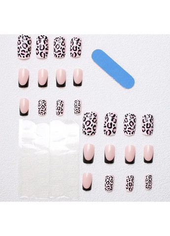 Накладні нігті в комплекті зі скотчем для приклеювання - Pink Leo Nails (296568691)