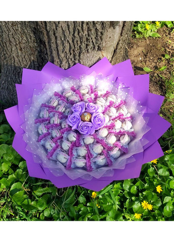Букет из конфет Франческа с миндалем фиолетовый No Brand (353370741)