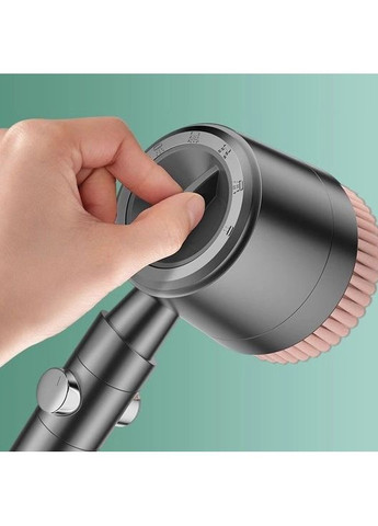 Массажная душевая лейка-щетка TURBOCHARGED SHOWER HEAD Brush 5 режимов Черная (комплект из 4 фильтров) No Brand (386259917)