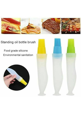 Кисточка кондитерская силиконовая с емкостью для масла масленка с дозатором 17 см A-Plus (322580712)