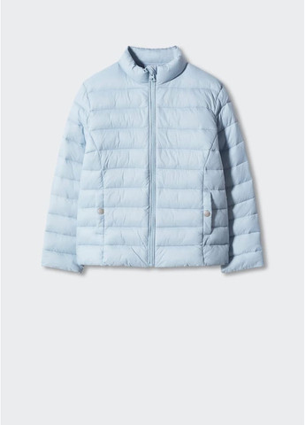 Блакитна демісезонна легенька стьобана курточка для дівчат Mango