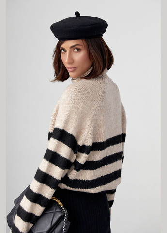 Вязаный женский свитер в полоску 4612 Lurex (280910360)