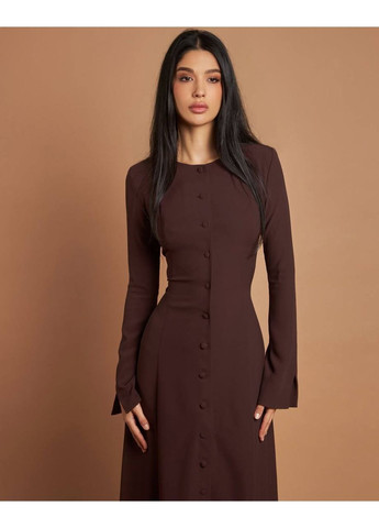 Коричнева повсякденний, кежуал сукня No Brand однотонна