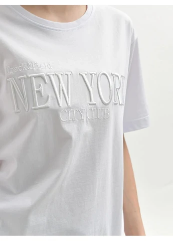 Футболка женская Standart с вышивкой New York CRC 57919 - (391927302)