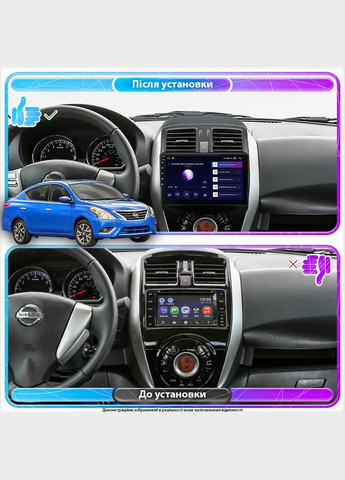 Штатна магнітола для Nissan Versa II Рестайлінг 2014-2019 екран 9" 2/32Gb 4G Wi-Fi GPS Top 7 шт. Lesko (336193751)