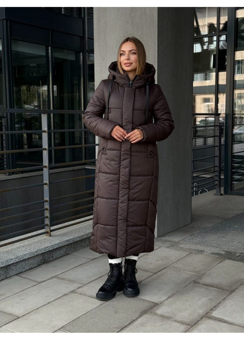 Коричневое зимнее Пальто Сандра-П Коричневый MioRichi
