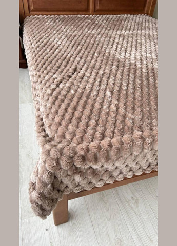 Плед покривало велюровое соты 3Д теплый двухспальный ворсянистый (Е5100) No Brand (308754511)