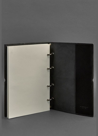 Кожаный блокнот А4 на кольцах (софт-бук) 9.0 в мягкой обложке черный глянец (A-027479) BlankNote (328961543)