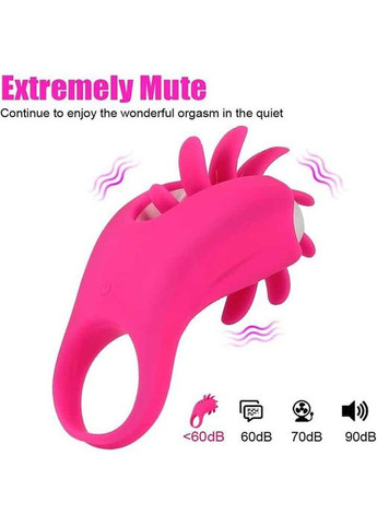 Виброкольцо с ротацией для стимуляции клитора 20 режимов Фуксия No Brand (367837378)