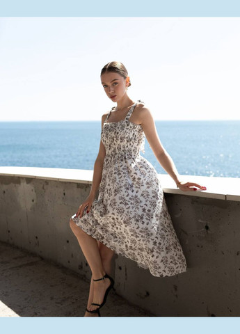 Сіра повсякденний, вечірня, пляжна, кежуал жіноча сукня Asi.Store.ua з квітковим принтом