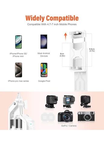 Штатив-селфі палиця Funxee 71″, з пультом, 2 LED-ліхтарі, 1/4″, для iPhone/Android/ GOPRO (389497906)