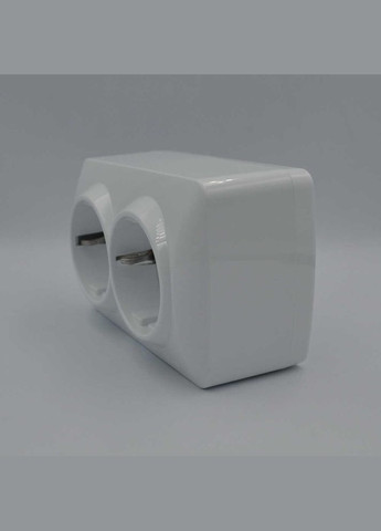 Розетка подвійна із заземленням ALSU накладна біла 504-010200-907 EL-BI (334846151)