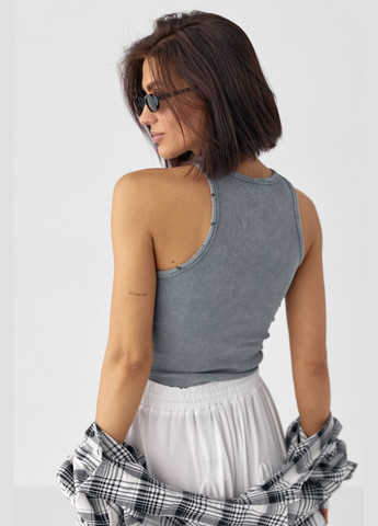 Майка в В рубчик з розрізами на окантовці Lurex — 333967821