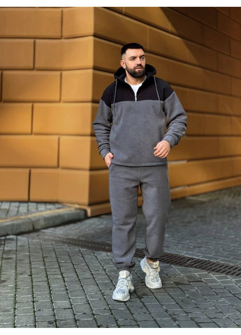 Теплый мужской костюм из флиса графитового цвета 36224 Fashion (370881881)