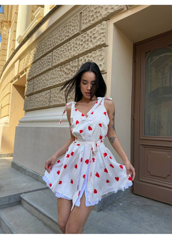 Белое праздничный платье Vione с цветочным принтом