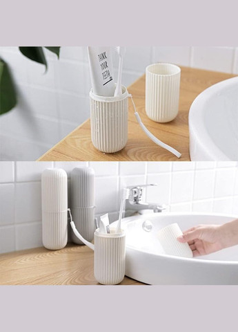 Портативний тримач для зубної пасти для кемпінгу подорожей і дому Сірий No Brand (341730305)