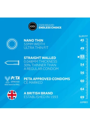 Ультратонкие презервативы Nano Thin, 12 шт. EXS (395734625)