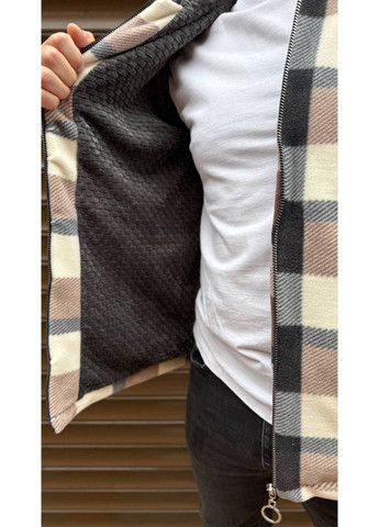 Сорочка 498 унісекс Фліс Полар Туреччина на хутрі махра,клітинка,з капюшоном на блискавці Україна (369099034)