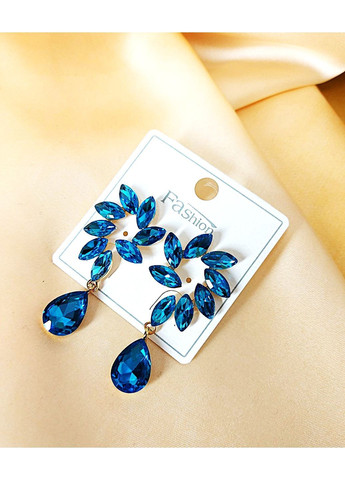 Сережки біжутерія у блакитних камінцях No Brand (366668025)