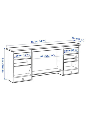 Подовження столу ІКЕА HEMNES 152х63 см (40245703) IKEA (267897426)