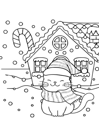 Набір для розпису по контурах для дітей Падав сніг на поріг 25x25 см (КА-057) Riviera Blanca (303136212)