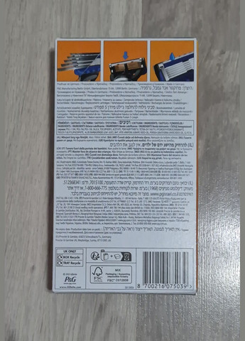 Змінні картриджі для гоління (леза касети) чоловічі Fusion5 SPORT 4 шт Gillette (327796223)