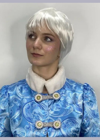 Білий маскарадний перука з довгою косою подружка санта, снігуронька, сніжна королева+подарунок No Brand (342384747)