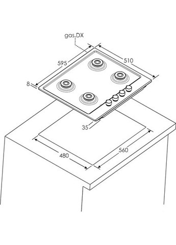Варочная поверхность газовая CHG6BFB4WB Candy (370849857)