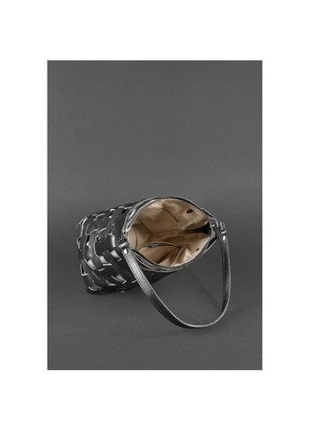 Кожаная плетеная сумка женская через плечо Пазл M Krast Черный BlankNote (302008718)