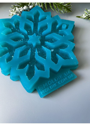 Молд кристалічна сніжинка гостра форма для новорічних іграшок на ялинку силіконова форма для епоксидної смоли No Brand (370566902)