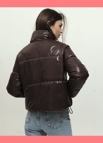 Темно-коричневая демисезонная куртка бомбер женская Kattaleya