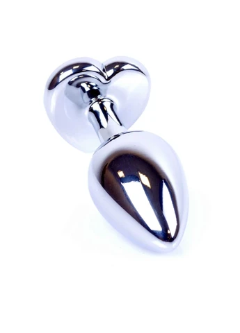Анальна пробка HeavyFun Heart Jewellery Silver Plug, діаметр 2,7 см, довжина 7 см, Black B Series (402299389)