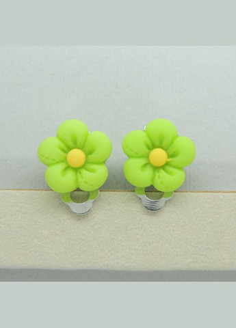 Кліпси сережки дитячі для вух без пробивання вуха сережки у вигляді квітки Мульти Ромашка жовта Liresmina Jewelry (293337372)