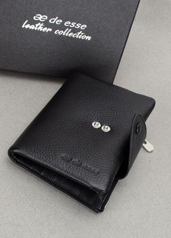 Гаманець жіночий шкіряний 14057-GD01 маленький чорний De Esse (316698114)