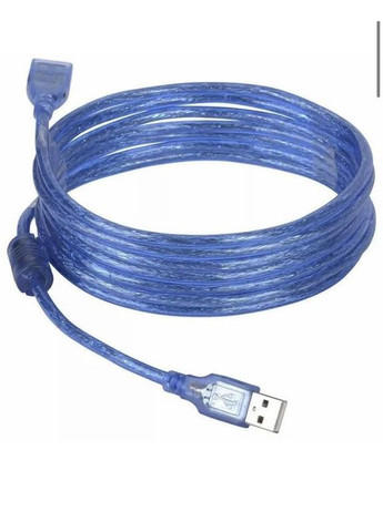 Удлинитель USB 2.0 5 метров папа - мама полупрозрачный синий Voltronic (293345985)