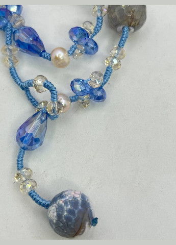 Намисто агат та чеське скло 16 мм 85 см No Brand (322007171)