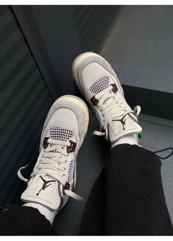 КРОССОВКИ ЖЕНСКИЕ NIKE AIR JORDAN 4 RETRO MANIERE НАЙК АИР ДЖОРДАН No Brand бежевые демисезоны (367172157)