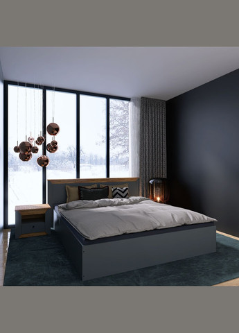 Ліжко двоспальне Нордік-1600 (щит ДСП під матрац) 160х200 см (EVR-5558) Еверест (311684678)