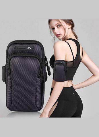 Сумка-чохол на руку для бігу CWa з 2 кишенями 17х9.5 см Чорна (K050580) No Brand (329443989)