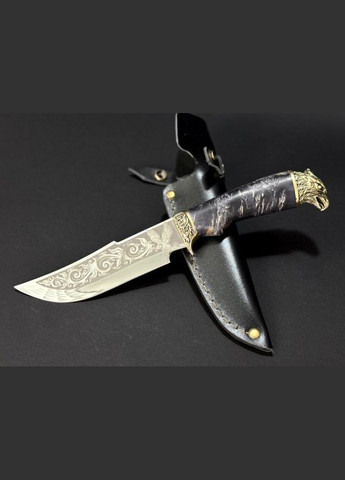Нож охотничий подарочный Орел 22k69 в кожаном чехле NB Art (346152115)