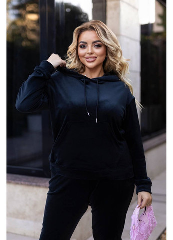 Женский спортивный костюм из худого велюра с капюшоном и брюки с манжетами. MonCher (349453366)