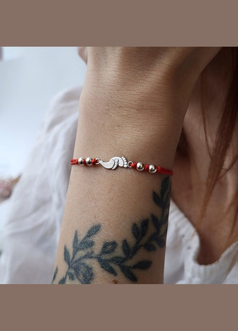 Срібний Червоний браслет без каменів Ніжки срібло 925 проби Родоване 75270 1.10г Nobrand (363969117)