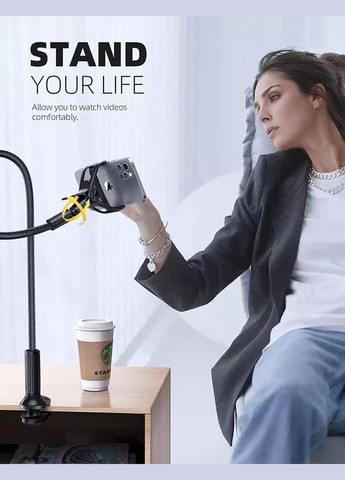 Гнучкий тримач для телефона з прищіпкою IVY III 95 см Flexible Mobile Holder Black VHG (334305015)