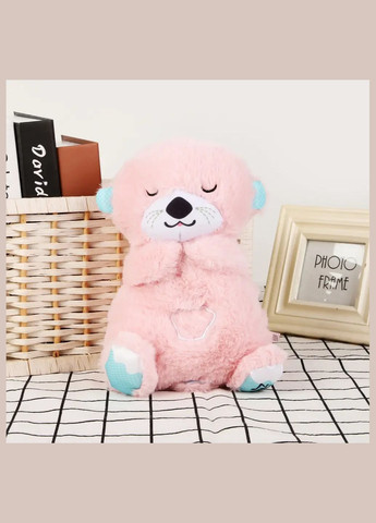 Светло розовая дышащая плюшевая выдра для сна, мягкая светящаяся игрушка с имитацией дыхания для малышей и China (322777154)