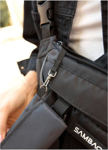 Большая женская поясная сумка бананка с отделением для планшета Черная (884038721) Sambag (361244654)